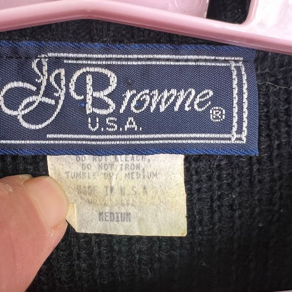 JJ Browne Christmas Sweater Womens Size 8 M Green Red BOHO Vintage Made USA - Picture 5 of 9